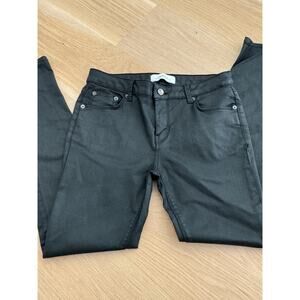 Zara Black Coated Skinny Mid Rise Jeans $50 Size 4 / 36
